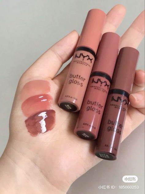 Koleksi Makeup, Nyx Butter, Nyx Butter Gloss, Butter Gloss, Makeup Accesories, Lip Makeup Tutorial, Makeup Help, Smink Inspiration, Fancy Makeup