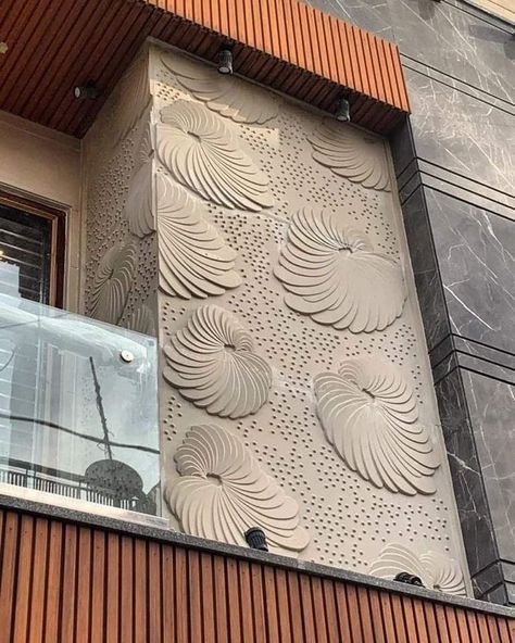 3d Wall Cladding Exterior, Elevation Cladding Design, Terrace Wall Tiles Design, Marble Cladding On Wall Exterior, Cnc Wall Design, Marble Handicraft, 3d Stone Wall, Metal Art Work, Luxury Ceiling Design