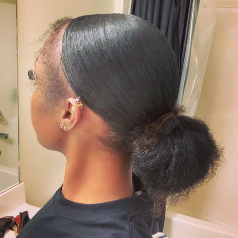 Back Bun Hairstyles, Slick Back Bun Hairstyles, Slick Back Bun, Natural Hair Bun Styles, Mixed Curly Hair, Sleek Ponytail Hairstyles, Quick Natural Hair Styles, Dyed Hair Inspiration, Girls Natural Hairstyles