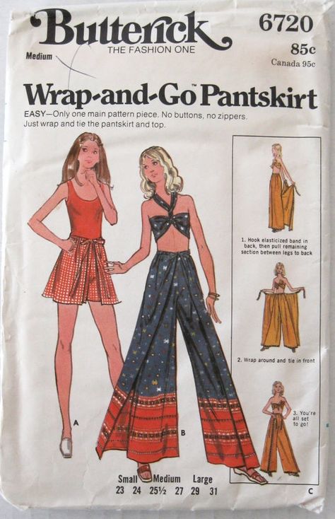 Halter Pattern, 1970s Sewing Patterns, Pants Sewing, 70s Inspired Fashion, Pants Sewing Pattern, Butterick Pattern, Couture Mode, Diy Sewing Clothes, Couture Vintage