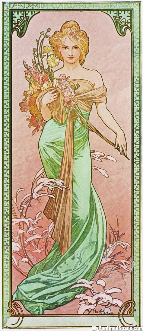 Alphonse Mucha - art nouveau movement Art Nouveau Mucha, Illustration Art Nouveau, Alphonse Mucha Art, Mucha Art, Alfons Mucha, Motif Art Deco, Art Nouveau Illustration, Art Nouveau Poster, Alphonse Mucha