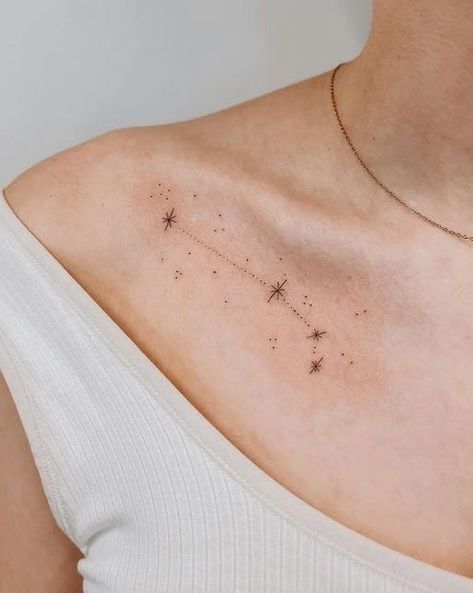 Tattoo Ideas Astrology Aries, Aries Tattoo Star Constellations, Aries Constilation Tattoo, Aries Tattoo Constellation Stars, Aries Constellation Tattoos, Aries Glyph Tattoo, Tiny Constellation Tattoo, Aries Tattoo Stars, Minimalist Constellation Tattoo