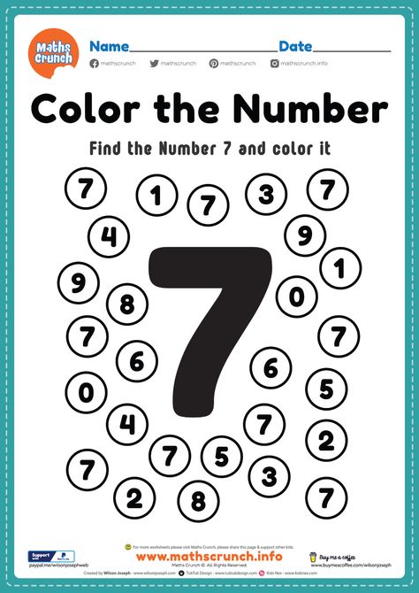 Pre k math worksheets number 7 coloring maths | Maths Crunch Number6 Worksheet, Number 6 Activities Kindergarten, Number 6 For Preschool, Nursery Ideas Worksheet, Number Six Worksheet, Number 6 Kindergarten Worksheets, Number 6 Worksheet Kindergarten, Number 6 Activity For Preschool, Ecd Maths Worksheets