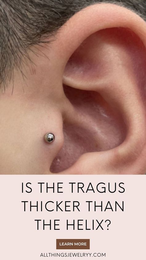 If you’re stuck deciding between a helix or tragus piercing, you’re in luck. We’re settling the tragus vs helix debate once and for all. In this guide, we’re defining each piercing and sharing their differences in pain levels, healing, price, and jewelry options. Eat Cartilage Piercing, Tragus Piercing Pain Chart, Tragus And Helix Piercing Together, Unique Helix Piercing, Tragus Piercing Jewelry Silver, Triple Helix Piercing Ideas, Different Cartilage Piercings, Tiny Tragus Piercing, Ear Piercings Healing Time