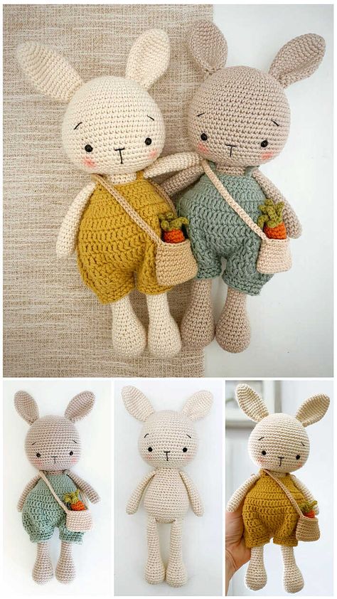 Crochet Rabbit Free Pattern, Knitted Outfits, Velvet Crochet, Háčkované Lemy, Crochet Toys Free Patterns, Crochet Toys Free, Bunny Amigurumi, Crochet Idea, Crochet Animal Amigurumi