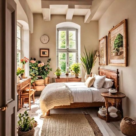 Small Italian Cottage, Cottage Coastal Bedroom, Italian Country Bedroom, Cozy Cottage Bedding, Small European Bedroom, Italian Inspired Bedroom Decor, Bedroom Italian Style, Italian Interior Design Bedroom, Small Bedroom Cottagecore