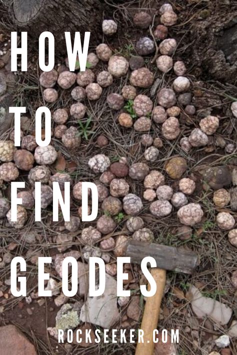 How To Find Geodes, How To Find Geode Rocks, Rock Hounding Tools, How To Find Crystals, Diy Rock Tumbler How To Make, How To Find Crystals In Nature, Where To Find Crystals In Nature, Finding Geodes, Rock Identification Chart