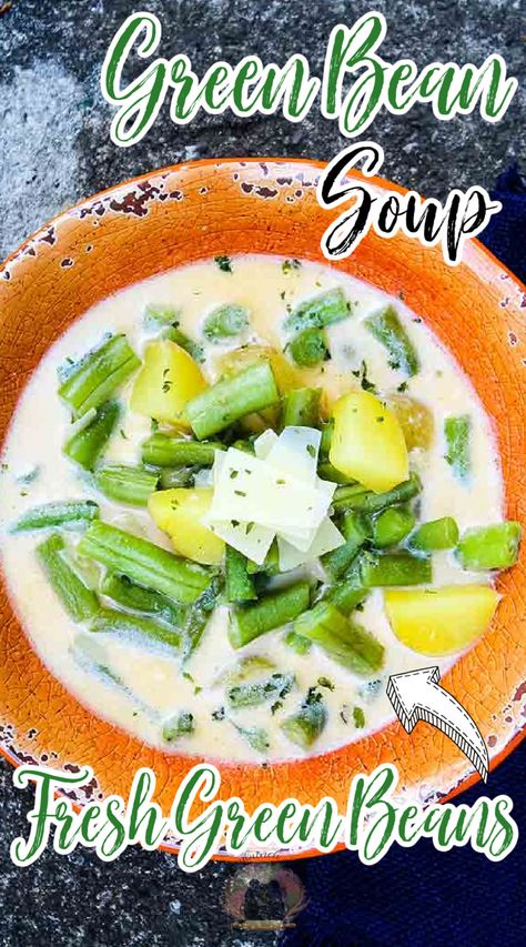 Potato And Green Bean Soup, Green Bean Potato Soup, Potato Green Bean Soup, Green Bean Soup Recipes, Green Bean And Potato Soup, Bean Soup With Potatoes, Bean And Potato Soup, Plant Based Soup, Bean Chowder