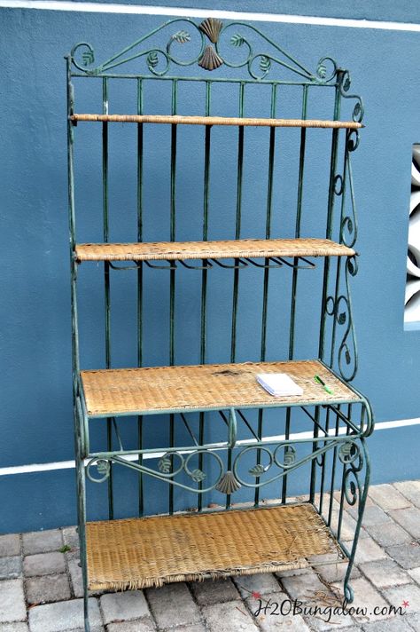 Repurposed Bakers Rack, How To Decorate A Bakers Rack Ideas, How To Style A Bakers Rack, Farmhouse Bakers Rack Decor, Bakers Rack Ideas Repurposed, Bakers Rack Makeover, Bakers Rack Coffee Bar Ideas, Bakers Rack Ideas, Metal Bakers Rack