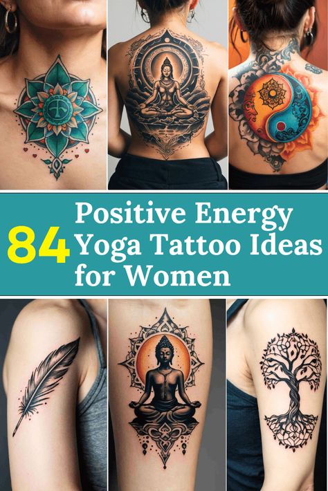 84 Positive Energy Yoga Tattoo Ideas For Women Karma Tattoo Ideas Women, Yoga Tattoos For Women, Energetic Tattoo, Yoga Tattoo Ideas, Female Energy Tattoo, Healer Tattoo, Kundalini Tattoo, Inner Peace Tattoo, Namaste Symbol