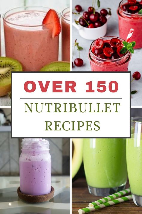 A collage of Nutribullet Recipes Magic Bullet Recipes Healthy, Nutritional Smoothie Recipes, Magic Bullet Smoothie Recipes, Ninja Blender Smoothies, Ninja Smoothie Recipes, Blender Recipes Smoothies, Smoothie Aesthetic, Smoothies Green, Smoothie Recipies