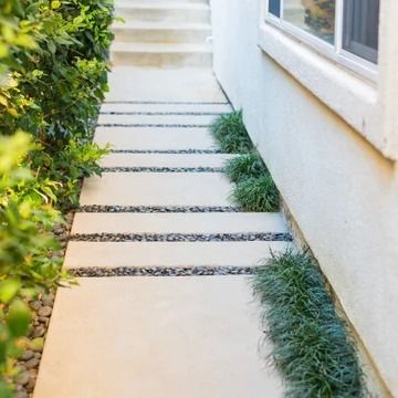 75 Small Side Yard Walkway Ideas You'll Love - June, 2024 | Houzz Side Pathway Ideas, Walkway Ideas Cheap, Side Yard Walkway Ideas, Side Yard Walkway, Yard Walkway Ideas, Small Side Yard, French Country Landscaping, Los Angeles Landscape, Yard Walkway