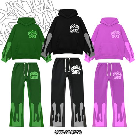 Sweatpants and Hoodie Design for your Clothing Brand. More in my Instagram Brand Clothes Design, Sweatsuit Design Ideas, Concept Clothing Design, Design Hoodie Ideas, Sweatpants Design Ideas, Clothing Brand Ideas Graphics, Hoodie Layout, Sweatpants Ideas, Clothing Brand Ideas