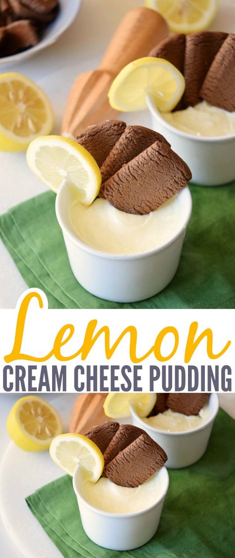 Grab your spoons, and prepare for a pudding indulgence! This Lemon Cream Cheese Pudding is smooth, tangy, light and creamy. This is one dreamy dessert! Cream Cheese Pudding, Brunch Meals, Dessert For One, Cheese Pudding, Tropical Desserts, Lemon Cream Cheese, Custard Pudding, Lemon Dessert, Lemony Snicket