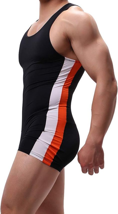 Amazon.com: YOOBNG Men's Tank Top One Piece Wrestling Singlet Bodysuit Jumpsuit Leotard Mini Boxer Briefs Underwear : Clothing, Shoes & Jewelry Men Bodysuit, Mens Bodysuit, Androgynous Look, Athletic Supporter, Wrestling Singlet, Mens Undershirts, Mens Boxer Shorts, Bodysuit Jumpsuit, Mesh Tank Top