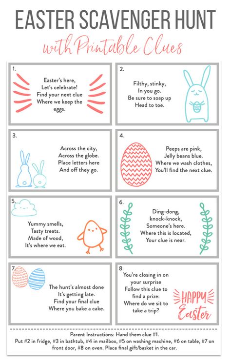 Easter Egg Scavenger Hunt Clues, Easter Basket Hunt, Easter Scavenger Hunt Clues, Egg Hunt Clues, Easter Egg Scavenger Hunt, Easter Egg Hunt Clues, Easter Treasure Hunt, Clue Cards, Easter Scavenger Hunt