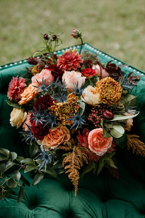 Gem Tones Wedding, Jewel Tone Wedding Flowers, Jewel Toned Wedding, Jewel Tone Color Palette, Lowcountry Wedding, Jewel Tone Wedding, Flower Bunch, Eclectic Wedding, Jewel Wedding