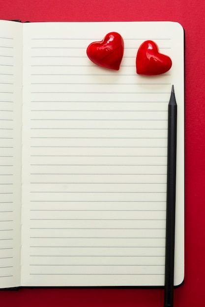 Valentine's day. open notebook with red ... | Premium Photo #Freepik #photo #open-notebook #blank-notebook #valentines-day-gift #notepad Love Photo Frame, Open Notebook, Love Frame, Space Text, Photo Frame Wallpaper, Love Heart Images, Paper Background Design, Note Pictures, Valentines Day Background