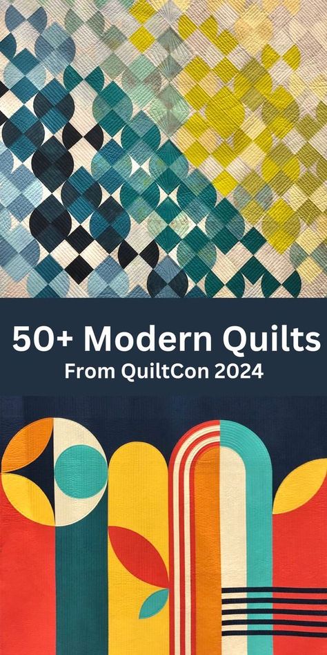 Here are over 50 of my favorite quilts from QuiltCon 2024 in Raleigh, North Carolina, the national quilt show of the Modern Quilt Guild. There are quilts from all the catgories: Modern Traditionalism, Maximalism, Minimalism, Use of Negative Space, Improvisation, Applique, Handwork, Small Quilts, and Piecing. Check them out and let me know your favorite! Sampler Quilts Modern, Charlie Harper Quilt Patterns, Midcentury Quilt Patterns, Quilts To Showcase Fabric, Free Form Quilts, Cotton And Bourbon Quilts, Asian Quilts Patterns, Solid Quilts Modern, Hand Pieced Quilt Blocks