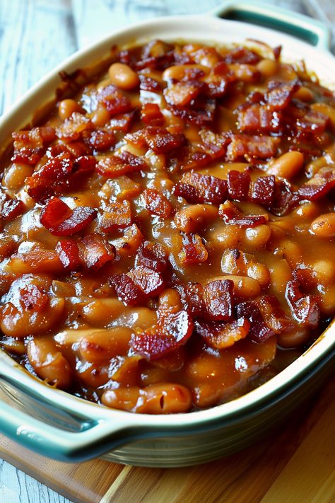 Homemade Baked Beans With Bacon, Baked Beans With Ham Hock, Better Baked Beans, Brown Sugar And Bacon Baked Beans, Baked Beans With Ham Bone, Baked Beans With Pork Belly, Bean And Weenies Recipe, Bacon Brown Sugar Pork Tenderloin, Bean Bake Recipe