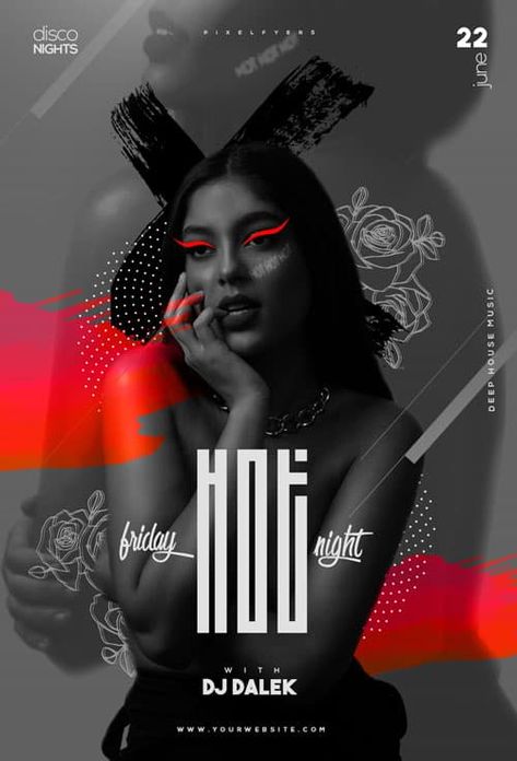 Instagram Banners, Night Club Flyer, Disco Queen, Free Psd Flyer Templates, Festival Inspo, Free Psd Flyer, Inspiration Images, Music Poster Design, Psd Flyer