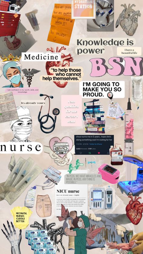 Sarah Wallace, BSN RN Nursing Dream Board, Nurse Aesthetic Collage, Black Nurse Vision Board, Nursing Inspo Board, Nursing School Dream Board, Vision Board For Nursing Students, Bsn Nursing, Nursing Wallpaper, Nursing School Prep