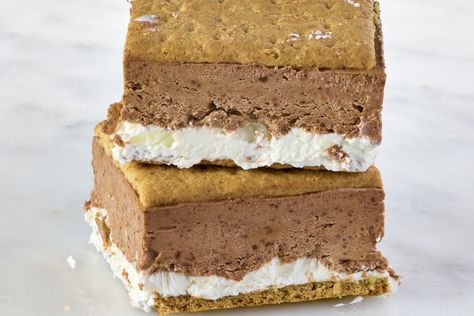 Cooler than the original. Frozen S’mores, Frozen Smores, Smore Recipes, July Desserts, Homemade Sauerkraut, Summer Sweets, Waffle Cookies, Marshmallow Creme, Chocolate Delight