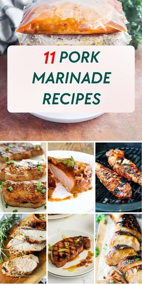 Elevate your taste buds with these mouthwatering pork marinade recipes. Perfect for grilling, roasting, or pan-frying. Grilled Pork Loin Marinade, Pork Loin Marinade Recipes Grilled, Pork Marinade For The Grill, Pork Roast Marinade Recipes, Marinade For Pork Loin, Pork Loin Marinade Recipes, Best Pork Tenderloin Marinade, Pork Marinades, Pork Roast Marinade