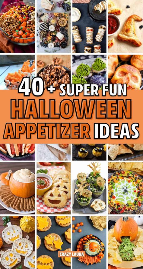 Check out the 30+ best Halloween snack and appitezer ideas #halloweenappetizers #halloweensnacks Halloween Appetizer Ideas, Fun Halloween Appetizers, Halloween Potluck, Halloween Appetizer, Halloween Finger Foods, Halloween Pizza, Crazy Laura, Halloween Party Appetizers, Halloween Food Appetizers