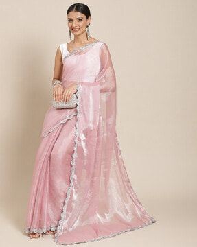 Check out Saree with Lace Border on AJIO! Pink Sarees, Optical Illusion Dress, Sarees For Women, Crepe Saree, Illusion Dress, Pink Solid, Lace Border, Chiffon Saree, Chiffon