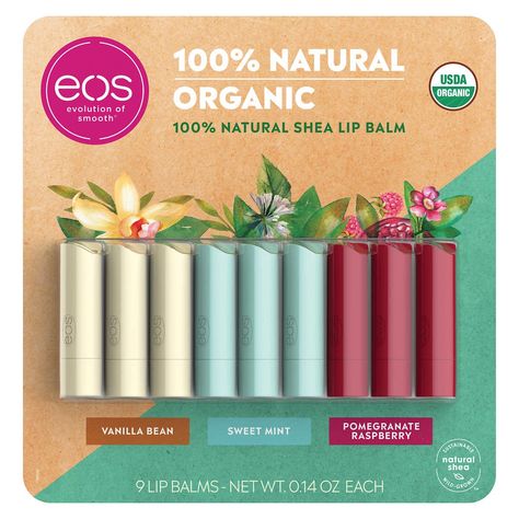 Chapstick Eos, Eos Chapstick, Lip Balm Stick, Strawberry Sorbet, Lip Balm Collection, Sweet Mint, Eos Lip Balm, Organic Lip Balm, Natural Lip Balm