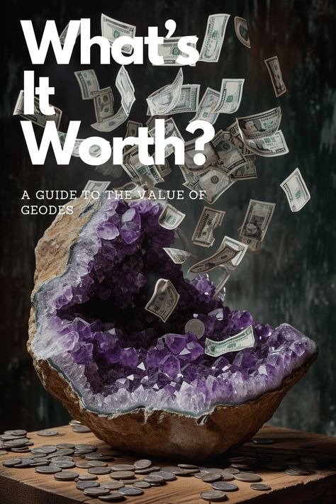 Navigate the intriguing world of geode valuation with this detailed guide. Learn about the factors influencing their worth, including type of crystals, geode condition, symmetry, and size. Perfect for geode enthusiasts and collectors seeking insights into the market value of these natural treasures. Rock Collection Display, Geode Rocks, Crystal Shelves, Where To Sell, True Value, Types Of Crystals, Market Value, Crystal Geode, Agate Geode