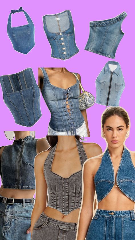 Corset And Jeans, Ropa Upcycling, Denim On Denim Looks, Trendy Outfits Indian, Fiesta Outfit, Casual College Outfits, Diy Clothes Design, Diy Fashion Clothing, Quirky Fashion