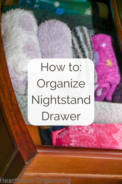 What To Keep In Nightstand Drawers, Organize Nightstand, Nightstand Drawer Organization, Eggs And Bread, Nightstand Drawers, Nightstand Drawer, Bathroom Linen Closet, Round Baskets, Organized Bathroom