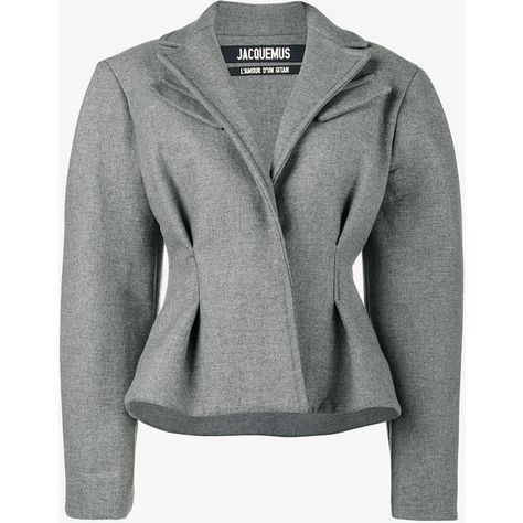 Jacquemus Tailored Jacket With Oversized Shoulders ($997) ❤ liked on Polyvore featuring outerwear, jackets, grey, gray jacket, long sleeve jacket, grey jacket, tailored jacket and jacquemus Cool Coats, Future Clothes, Grey Jacket, Blazer Set, Wool Blend Jacket, Fashionista Clothes, Sleeve Jacket, Winter Coats Jackets, Basic Outfits