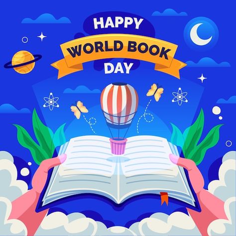 Library Posters, Flat World, Nature Background Images, Illustration Flat, World Book Day, Day Illustration, Illustration Book, Book Day, Cartoon World