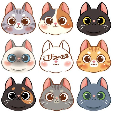 Cute cats mask cartoon character. #cat #catperson #catlover #catslave #digitalart #vectorart #cutecartoon #characterdesign #cartoon #illustration #redbubbleartist #redbubbleshop #redbubble Lots Of Cats Drawing, Drawing Cats Cute, Cartoon Cat Illustration, Cute Small Cat Drawing, Cartoon Cat Character, Cat Characters Cartoon, Cat Mascot Design, Cute Cats Illustration, Cats Character Design