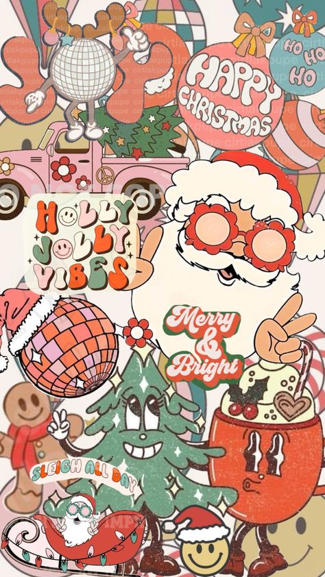 #christmaswallpaper #groovy #funky Christmas Wallpaper Iphone Cute, Iphone Wallpaper Preppy, Funky Wallpaper, Xmas Wallpaper, Iphone Wallpaper Fall, Christmas Phone Wallpaper, Cute Christmas Wallpaper, Hippie Wallpaper, Holiday Wallpaper