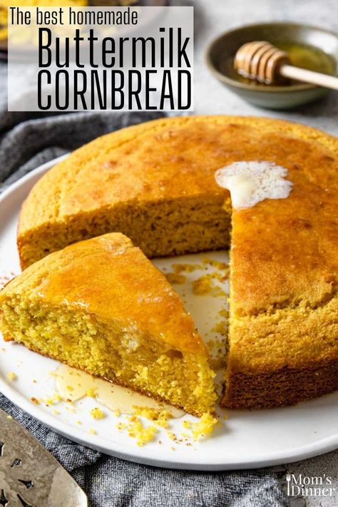 Savory Cornbread Recipe, Homemade Buttermilk Cornbread, Cast Iron Skillet Cornbread, Sweet Cornbread Muffins, Iron Skillet Cornbread, Southern Style Cornbread, How To Make Cornbread, Moist Cornbread, Buttermilk Cornbread