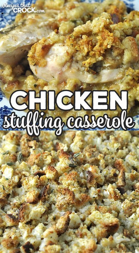 This Chicken Stuffing Casserole recipe for your oven gives you a flavorful dish in less than an hour start to finish. It is absolutely delicious! Fast Chicken Casserole Recipes, Chicken Casserole With Dressing, Light Recipes For Dinner Healthy Meals, Stove Top Stuffing Chicken Casserole, Cabin Meals, Box Stuffing, Casserole Dinners, Chicken And Dressing Casserole, Chicken Stuffing Casserole