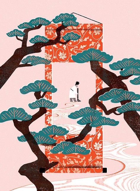 Japan Illustration, Japanese Illustration, 카드 디자인, Japon Illustration, Korean Art, Japanese Patterns, Dessin Adorable, Japanese Prints, Chinese Painting