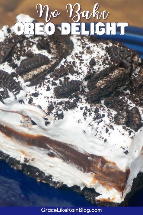 Oreo Delight Recipe - Grace Like Rain Blog Oreo Delight Dessert, Oreo Delight Recipe, Oreo Delight, Chocolate Caramel Slice, Delight Dessert, Oreo Dessert Recipes, Oreo Cream, Oreo Fudge, Cream Cheese Desserts