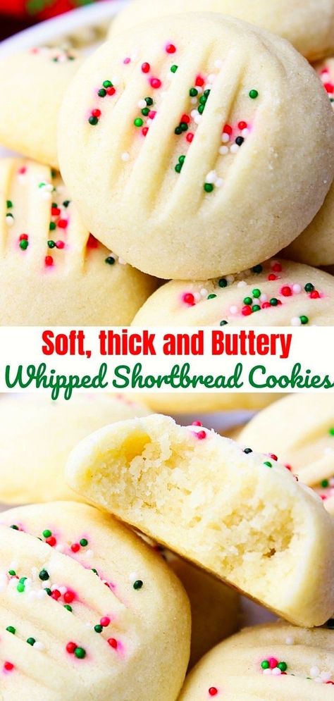 Whipped Shortbread Cookies Christmas, Bbq Dessert, Easy Shortbread, Whipped Shortbread, Shortbread Cookies Christmas, Whipped Shortbread Cookies, Christmas Baking Cookies, Christmas Baking Recipes, Dessert Aux Fruits