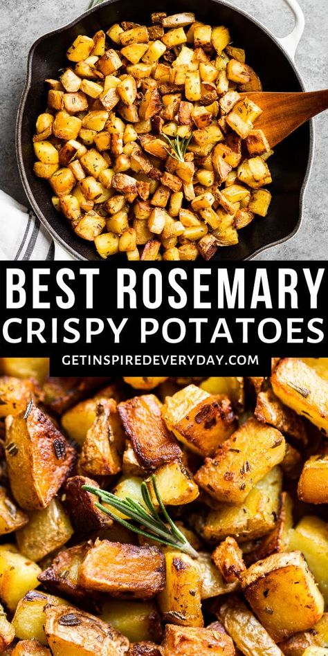 Stove Top Potatoes, Potatoes On The Stove, Russet Potato Recipes, Potato Side Dishes Easy, Potatoes Crispy, Veggie Side Dish Recipes, Rosemary Potatoes, Popular Side Dishes, Stove Top Recipes