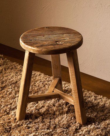 Hidden Secret: Zara Is Now Stocking Really Good Furniture | Hunker Wooden Stool Designs, Small Wooden Stool, Wood Chair Design, Kursi Bar, Wooden Stool, Wood Stool, Stool Design, Wooden Stools, Selling Furniture