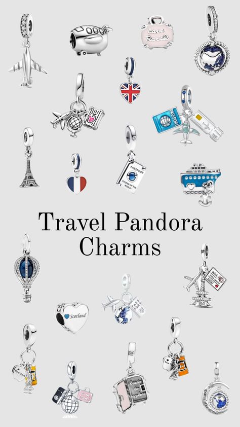 #outfitinspo #jewlery #pandora #inspo #musthave #itgirl #charms #bracelet #charmbracelet #wishlist #blue #silver #travel #globe Pandora Travel Charms, Pandora Travel, Travel Charm Bracelet, Pandora Bracelet Charms Ideas, Travel Bracelet, Girly Bracelets, Pandora Bracelet Designs, Pandora Bracelet Silver, Dream Bracelet