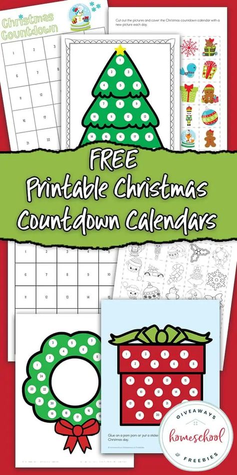 Kids Printable Christmas Countdown Calendar (Any Year) Christmas Calendar Countdown, Christmas Countdown Kids, Printable Christmas Countdown, Christmas Countdown Crafts, Christmas Countdown Printable, Countdown For Kids, Countdown Calendar Printable, Cool Advent Calendars, Xmas Countdown