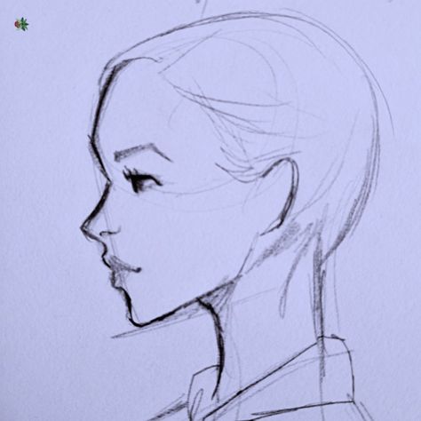 Side Face Drawing Female, Drawing Poses Side Profile, Drawing A Side Face, Drawing Faces From The Side, How To Draw Female Side Profile, Side Profile Drawing Tips, Drawing Inspo Side Profile, How To Sketch A Side Profile, Sketch Of Side Profile