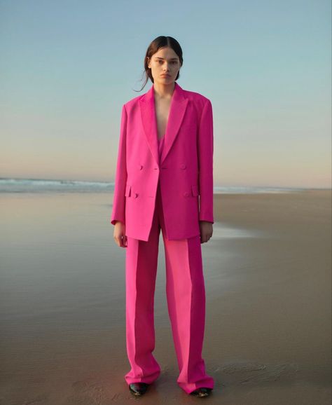 Women Power Suit, Oversized Tailoring, Chic Capsule Wardrobe, Marie Claire Australia, Sleeveless Vest Jacket, Women Power, Power Suit, Tailored Shorts, Camilla And Marc