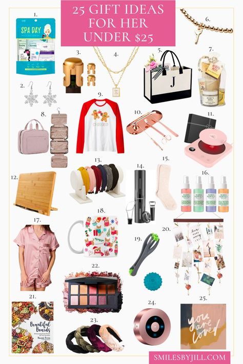 If you're balling on a budget and looking for thoughtful gifts for the ladies in your life this Christmas, then you've come to the right place! These awesome Christmas gifts for women only look expensive, but they are all under $25! Gifts For Under $20 Ideas, Womens Christmas Gifts 2023, Gifts Under 40 Dollars, Gifts Under 25 Dollars, $20 Secret Santa Gift Ideas, 10 Dollar Gift Ideas, Christmas Gifts Under $25 Ideas, Christmas Gifts For Women In Their 20s, Gifts Under $10